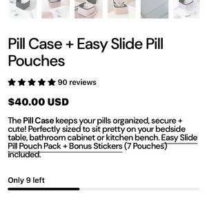 Dosey medicine organizer, with free travel pillbox. New, never used.